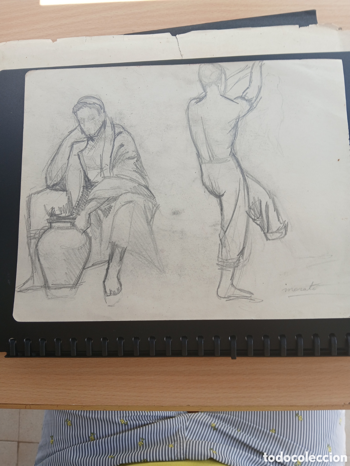 Arte: Dibujo firmado morato pintado por las dos partes