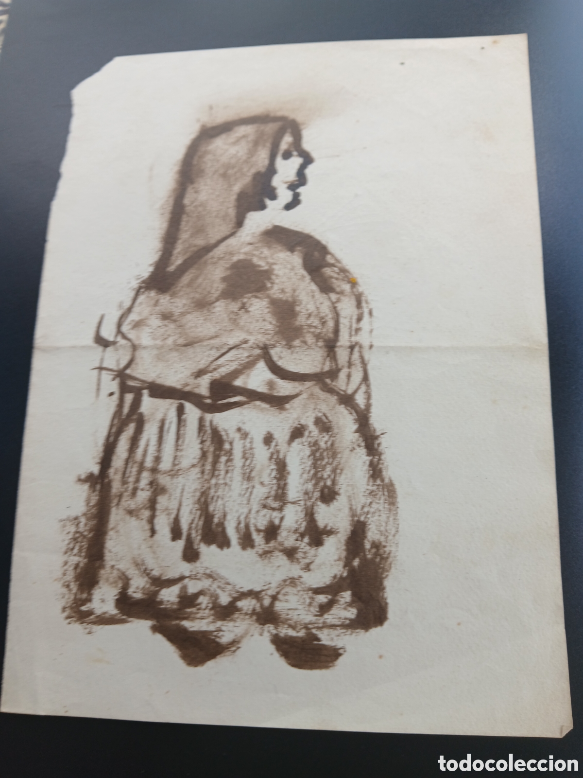 Arte: Dibujo aguada o tinta pintado por los lados