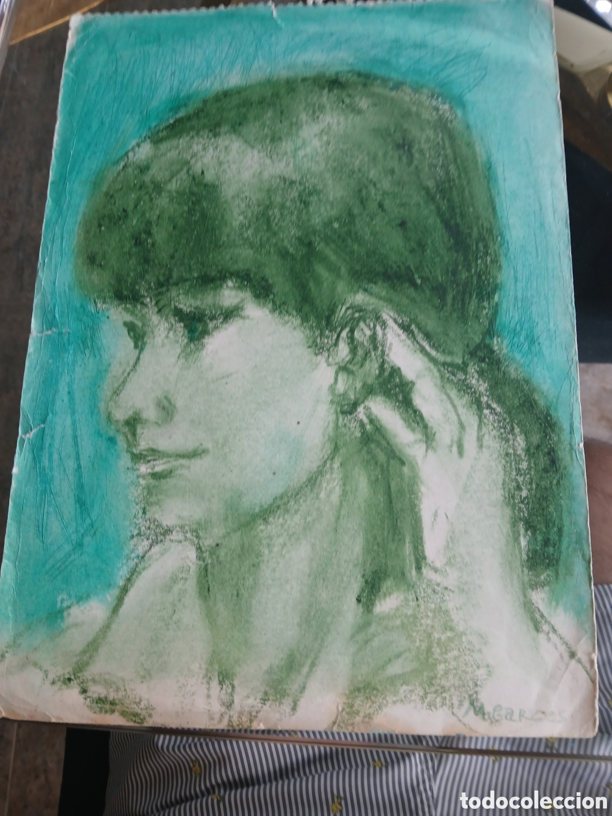 Arte: Dibujo a cera firmado m garces esta pintado por las dos partes