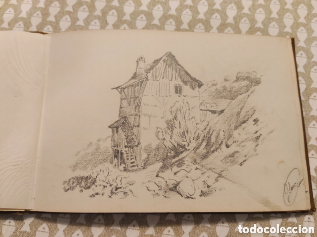 Arte: Magn&iacute;fico dibujo sobre papel firmado