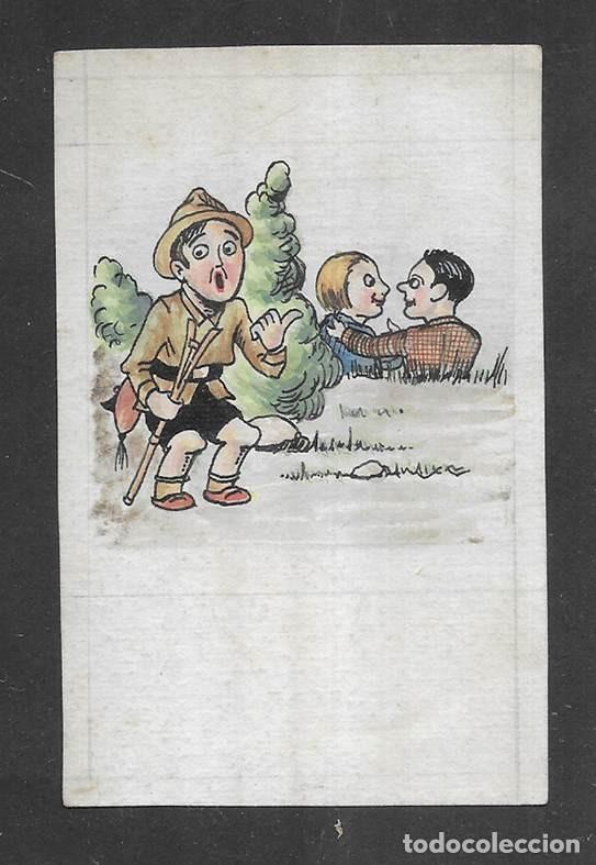 Arte: Humor Dibujo Original Tarjeta postal c&oacute;mica antigua (1910-1940)