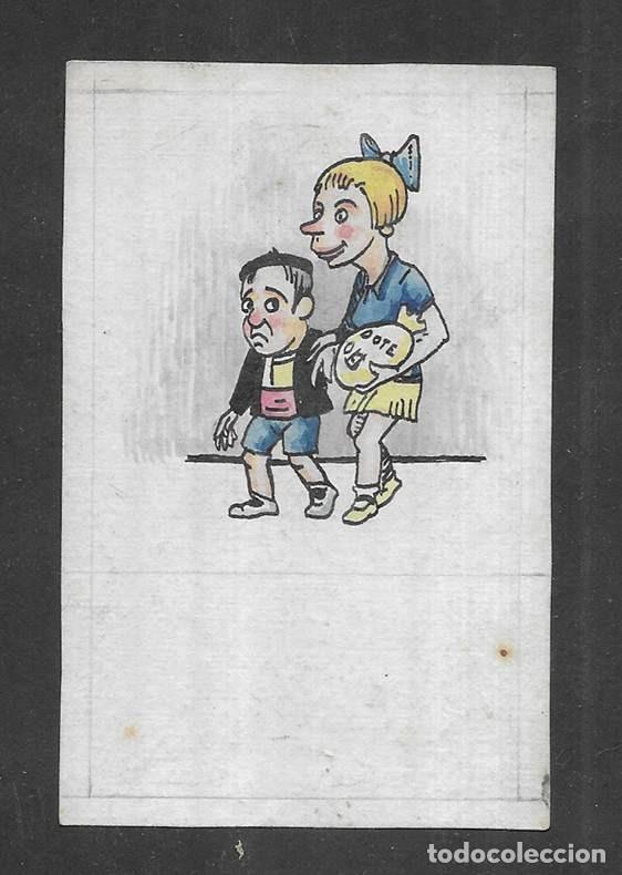 Arte: Humor Dibujo Original Tarjeta postal c&oacute;mica antigua (1910-1940)