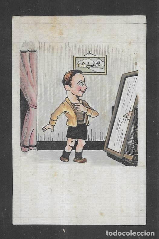 Arte: Humor Dibujo Original Tarjeta postal c&oacute;mica antigua (1910-1940)