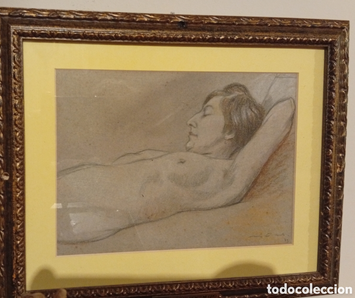 Arte: Pintura gallega dibujo del gran Federico Rivas Montenegro (Vigo,
