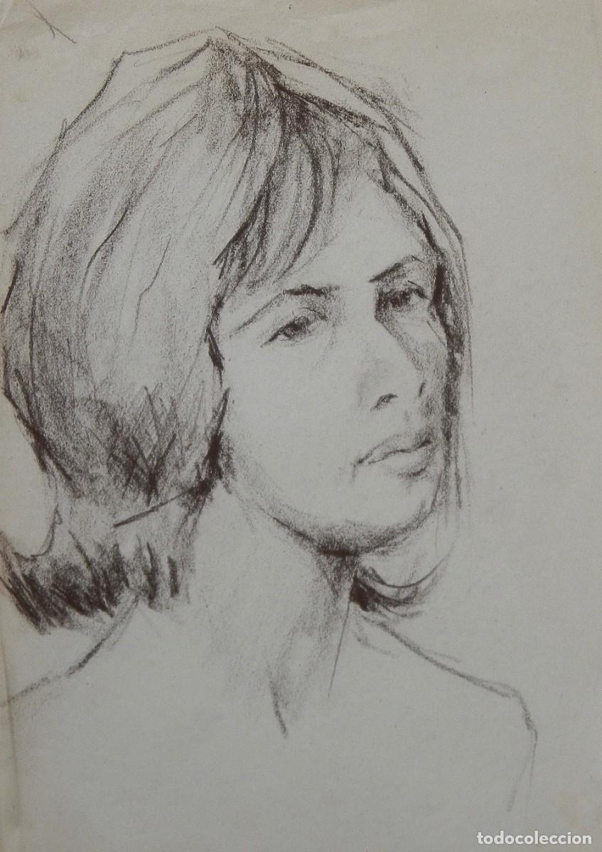 Arte: Manuel Vicente Mora. Carboncillo sobre papel. &rdquo;Retrato femenino&rdquo;. Sin firmar. 40x28 cm.