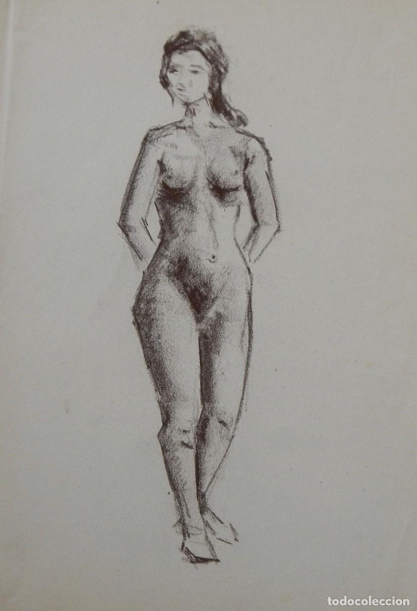 Arte: Manuel Vicente Mora. Carboncillo sobre papel. &rdquo;Desnudo femenino&rdquo;. Sin firmar. 40x28 cm.