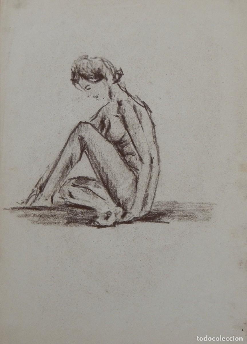Arte: Manuel Vicente Mora. Carboncillo sobre papel. &rdquo;Desnudo femenino&rdquo;. Sin firmar. 40x28 cm.