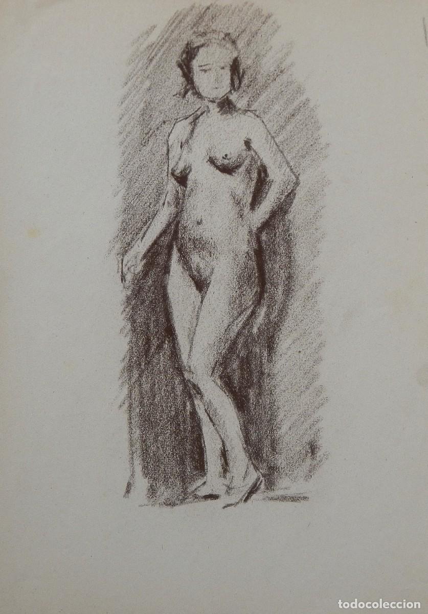 Arte: Manuel Vicente Mora. Carboncillo sobre papel. &rdquo;Desnudo femenino&rdquo;. Sin firmar. 40x28 cm.