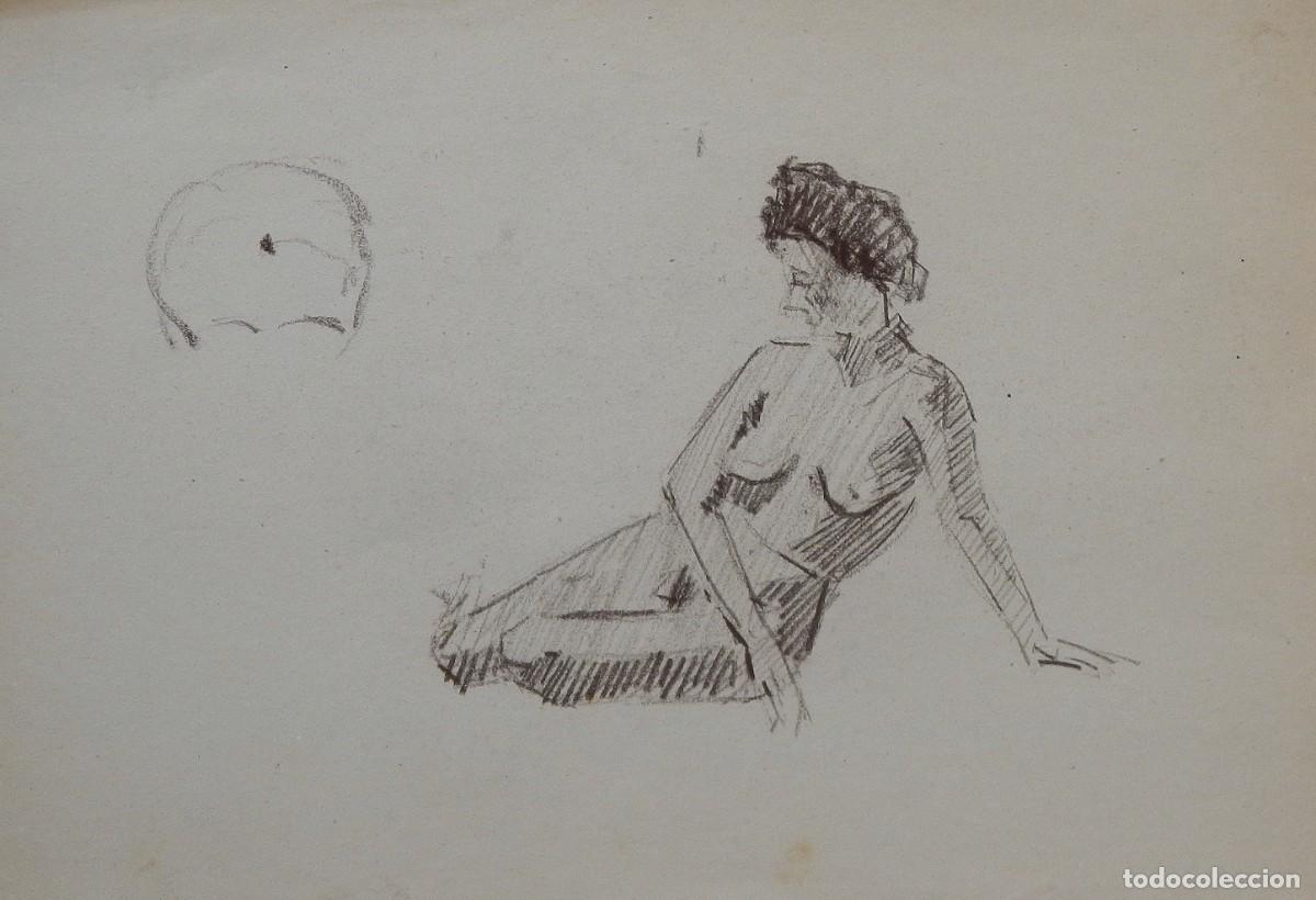 Arte: Manuel Vicente Mora. Carboncillo sobre papel. &rdquo;Desnudo femenino&rdquo;. Sin firmar. 40x28 cm.
