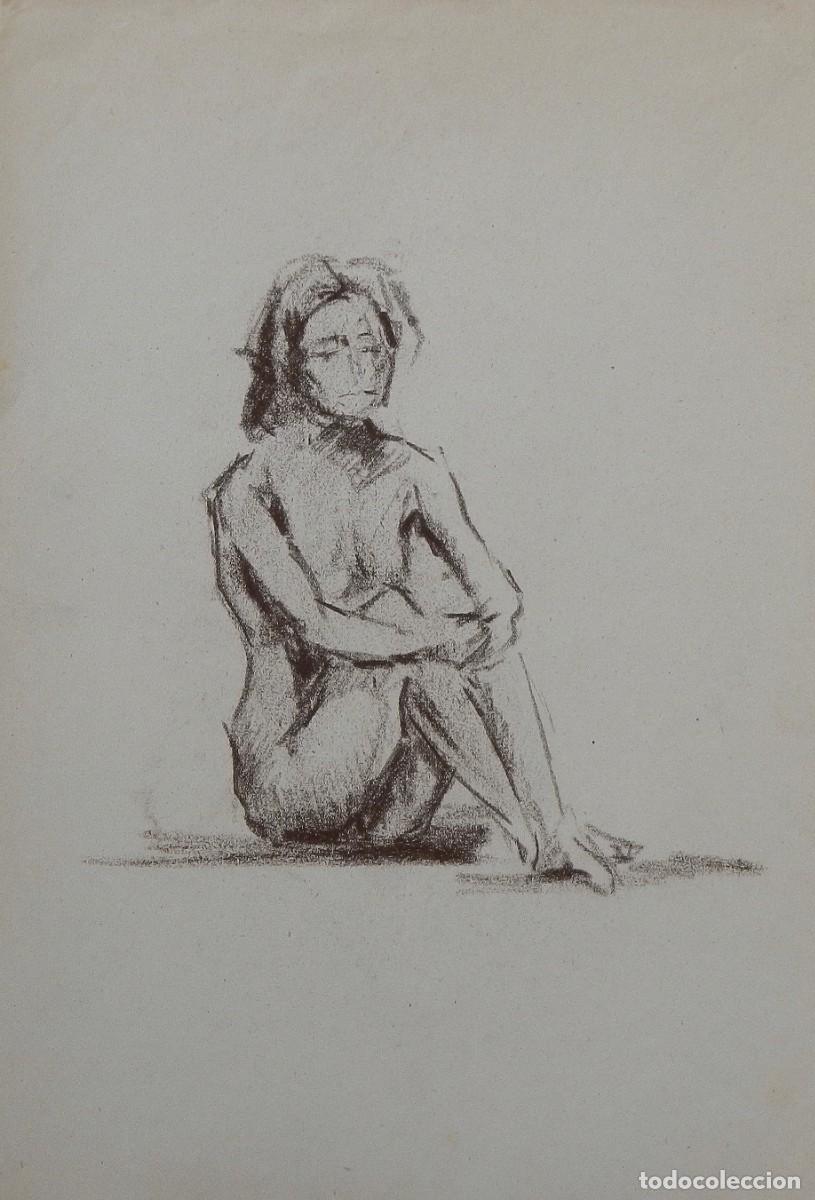 Arte: Manuel Vicente Mora. Carboncillo sobre papel. &rdquo;Desnudo femenino&rdquo;. Sin firmar. 40x28 cm.