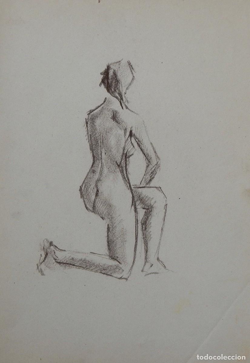 Arte: Manuel Vicente Mora. Carboncillo sobre papel. &rdquo;Desnudo femenino&rdquo;. Sin firmar. 40x28 cm.