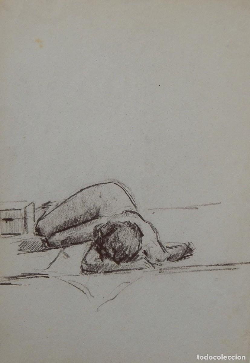 Arte: Manuel Vicente Mora. Carboncillo sobre papel. &rdquo;Desnudo femenino&rdquo;. Sin firmar. 40x28 cm.