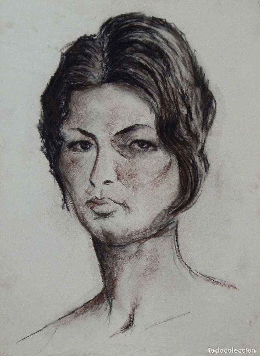 Arte: Manuel Vicente Mora. Carboncillo sobre papel. &rdquo;Retrato femenino&rdquo;. Sin firmar. 43x32 cm.