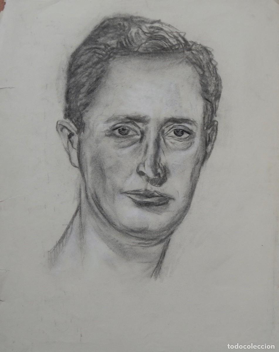 Arte: Manuel Vicente Mora. Carboncillo sobre papel. &rdquo;Retrato masculino&rdquo;. Sin firmar. 44x34 cm.