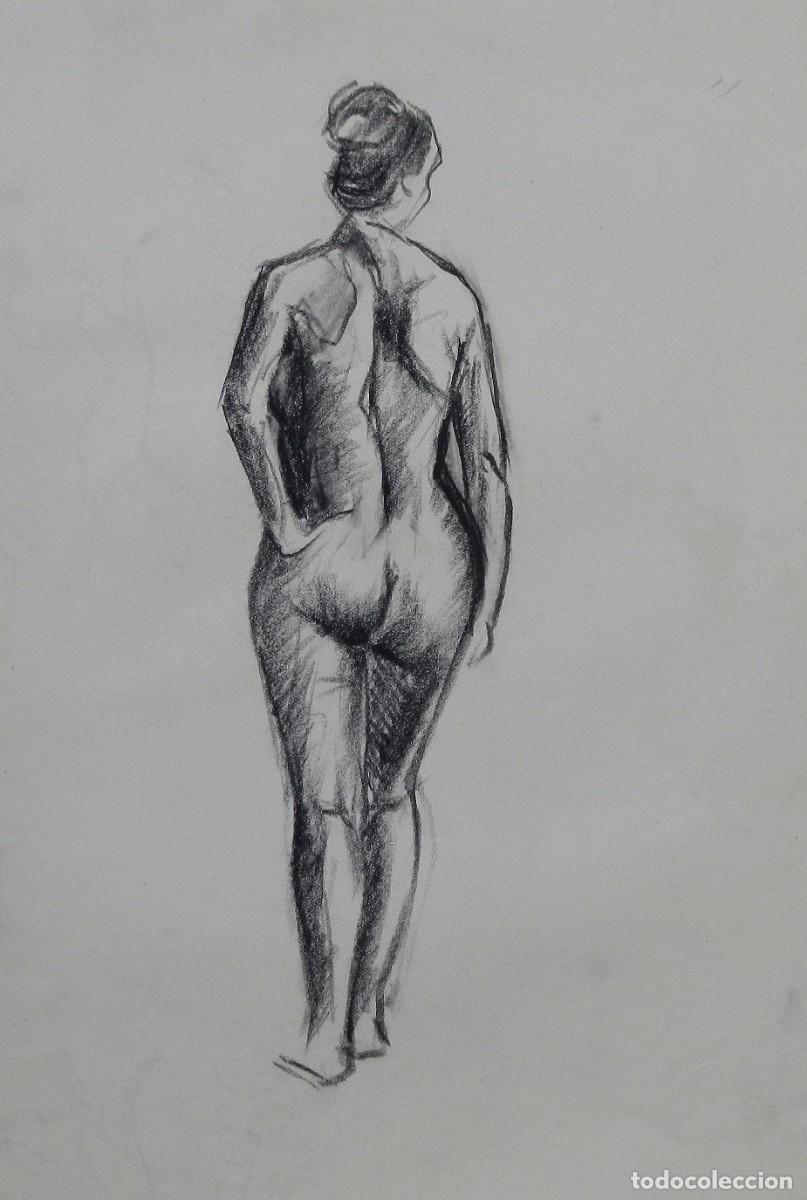Arte: Manuel Vicente Mora. Carboncillo sobre papel. &rdquo;Desnudo femenino&rdquo;. Sin firmar. 31x22 cm.