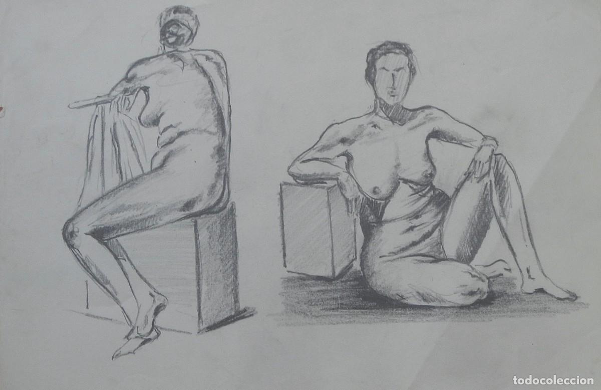Arte: Manuel Vicente Mora. Carboncillo sobre papel. &rdquo;Desnudo femenino&rdquo;. Sin firmar. 31x22 cm.