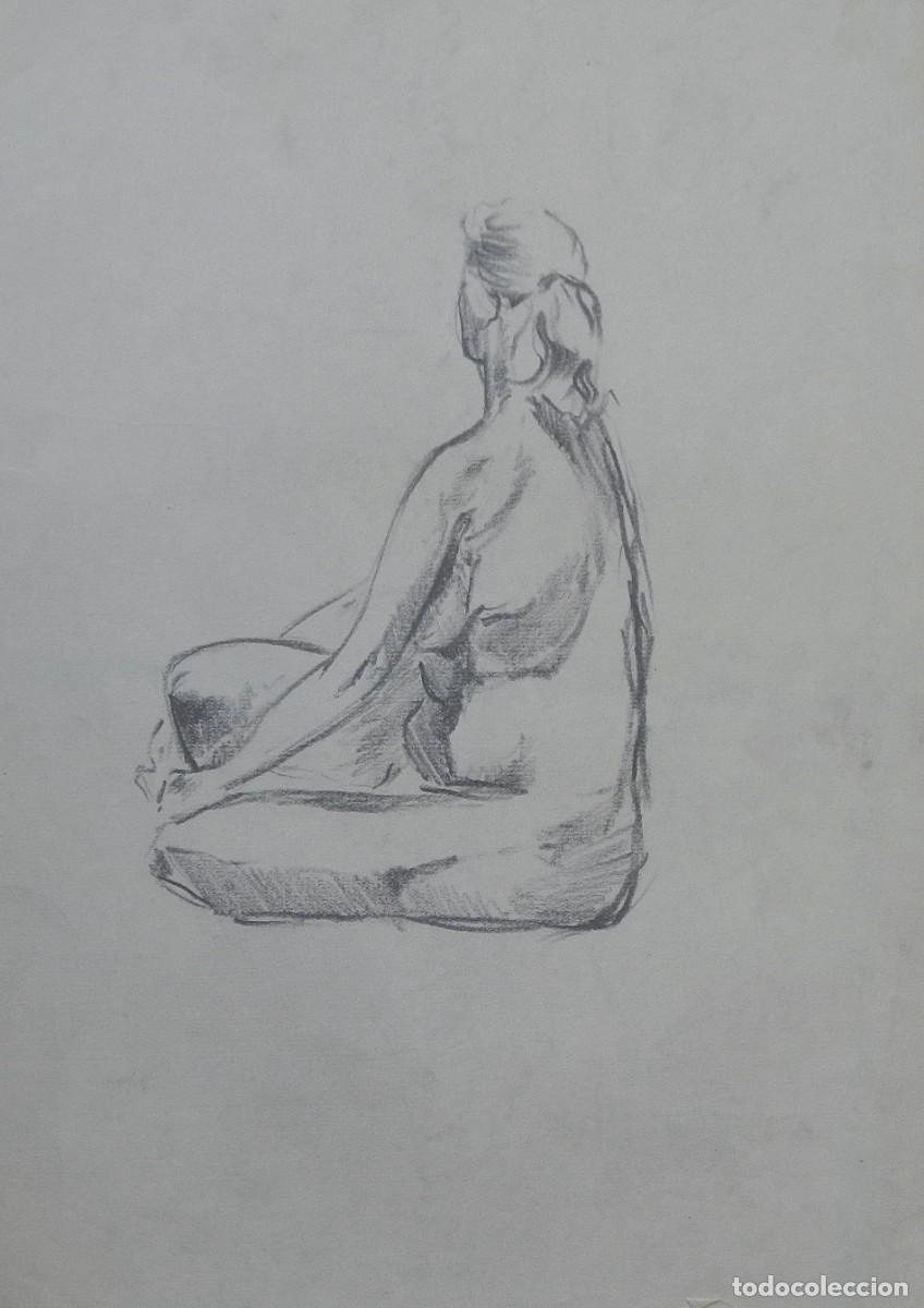 Arte: Manuel Vicente Mora. Carboncillo sobre papel. &rdquo;Desnudo femenino&rdquo;. Sin firmar. 31x22 cm.