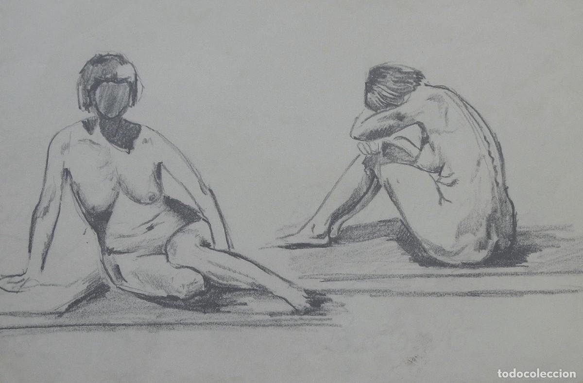 Arte: Manuel Vicente Mora. Carboncillo sobre papel. &rdquo;Desnudo femenino&rdquo;. Sin firmar. 31x22 cm.