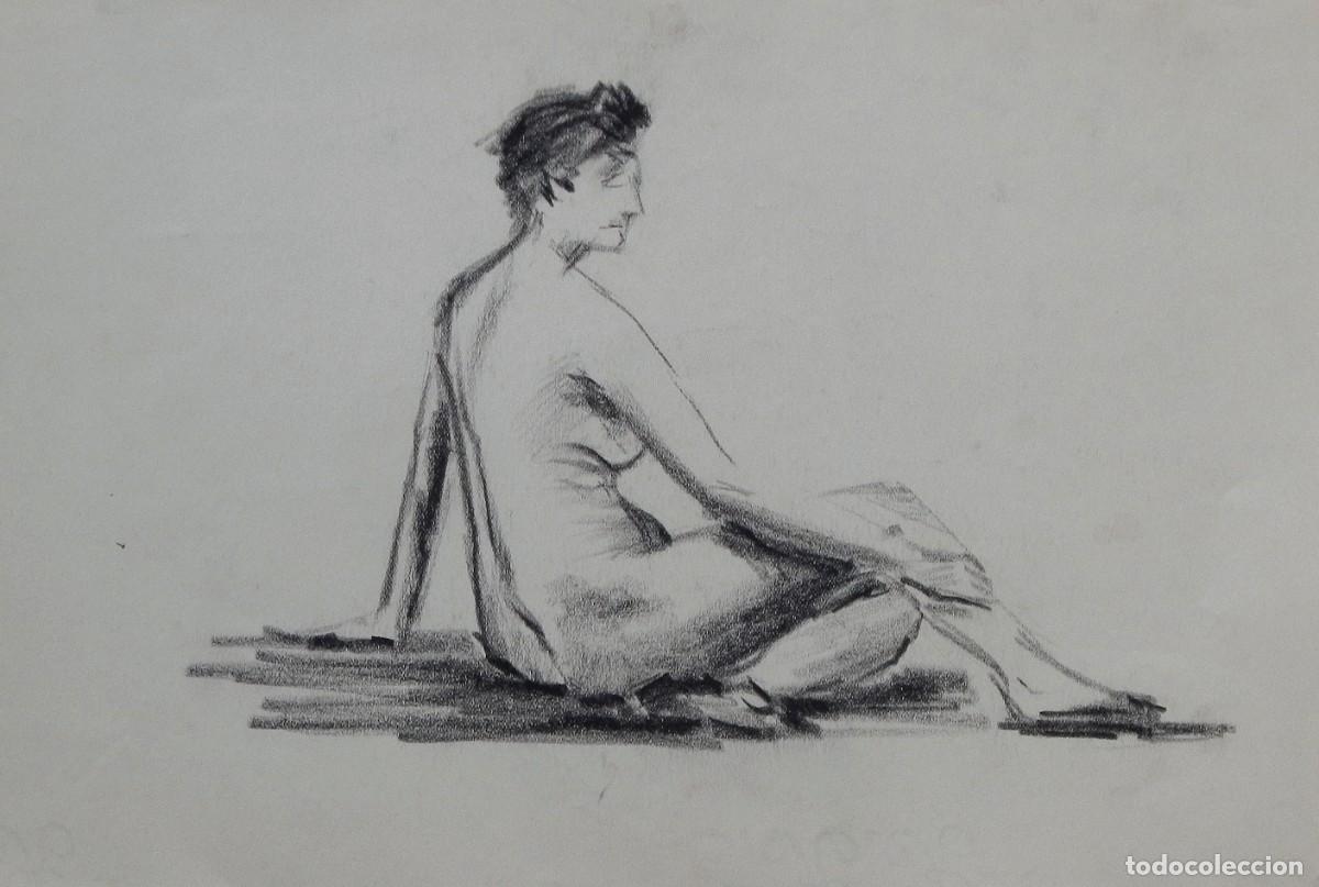 Arte: Manuel Vicente Mora. Carboncillo sobre papel. &rdquo;Desnudo femenino&rdquo;. Sin firmar. 31x22 cm.
