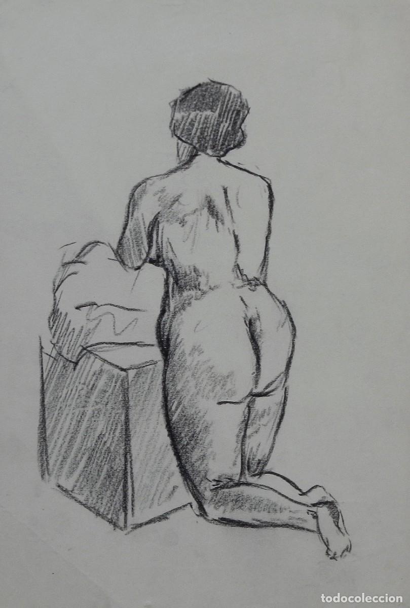 Arte: Manuel Vicente Mora. Carboncillo sobre papel. &rdquo;Desnudo femenino&rdquo;. Sin firmar. 31x22 cm.