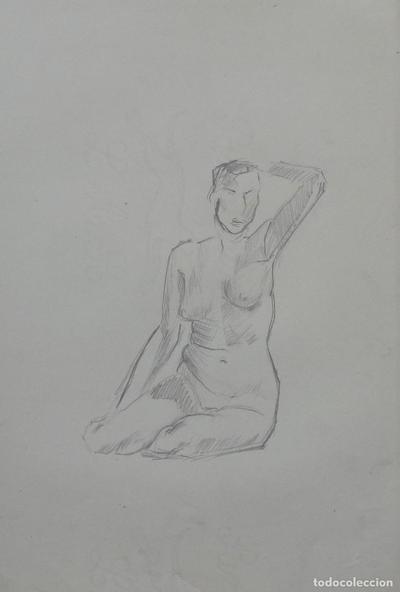 Arte: Manuel Vicente Mora. Carboncillo sobre papel. &rdquo;Desnudo femenino&rdquo;. Sin firmar. 31x22 cm.