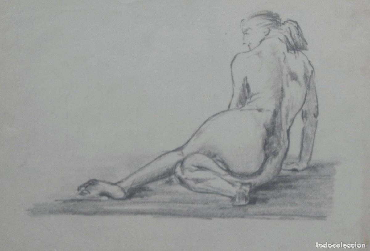 Arte: Manuel Vicente Mora. Carboncillo sobre papel. &rdquo;Desnudo femenino&rdquo;. Sin firmar. 31x22 cm.