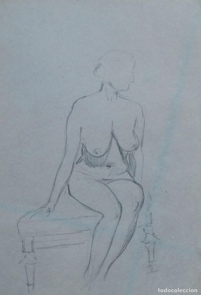 Arte: Manuel Vicente Mora. Carboncillo sobre papel. &rdquo;Desnudo femenino&rdquo;. Sin firmar. 31x22 cm.
