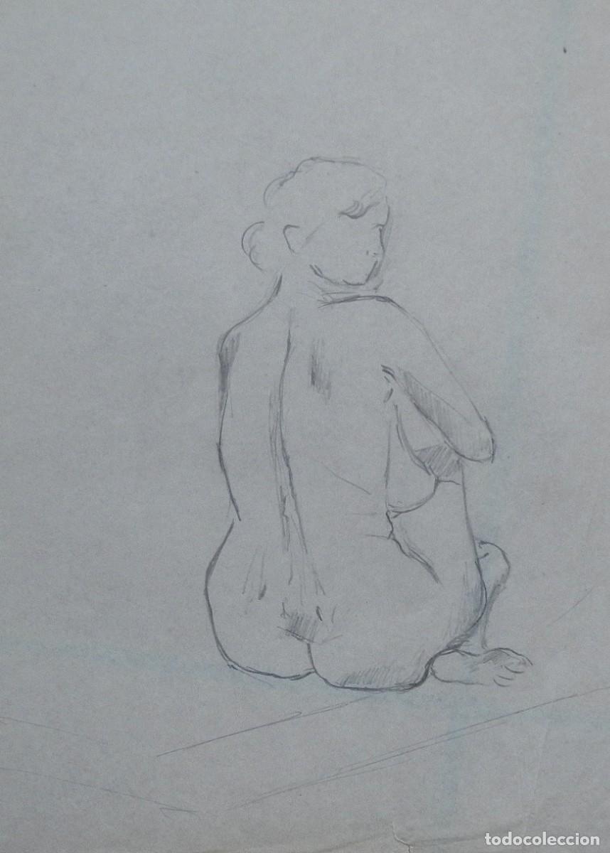 Arte: Manuel Vicente Mora. Carboncillo sobre papel. &rdquo;Desnudo femenino&rdquo;. Sin firmar. 31x22 cm.