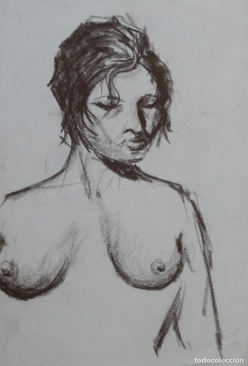 Arte: Manuel Vicente Mora. Carboncillo sobre papel. &rdquo;Desnudo femenino&rdquo;. Sin firmar. 31x22 cm.