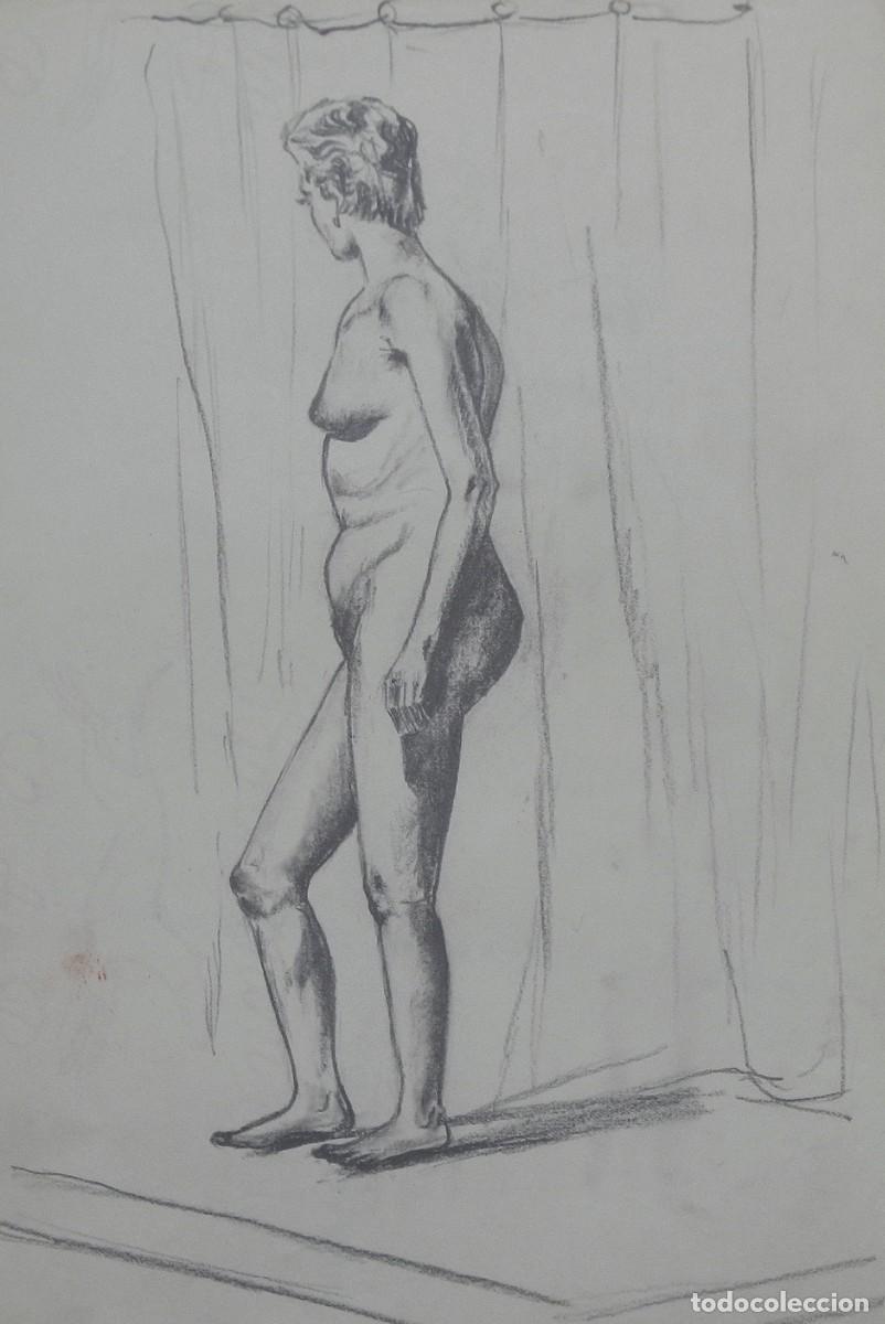 Arte: Manuel Vicente Mora. Carboncillo sobre papel. &rdquo;Desnudo femenino&rdquo;. Sin firmar. 31x22 cm.