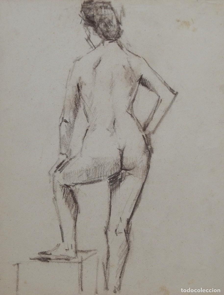 Arte: Manuel Vicente Mora. Carboncillo sobre papel. &rdquo;Desnudo femenino&rdquo;. Sin firmar. 31x22 cm.