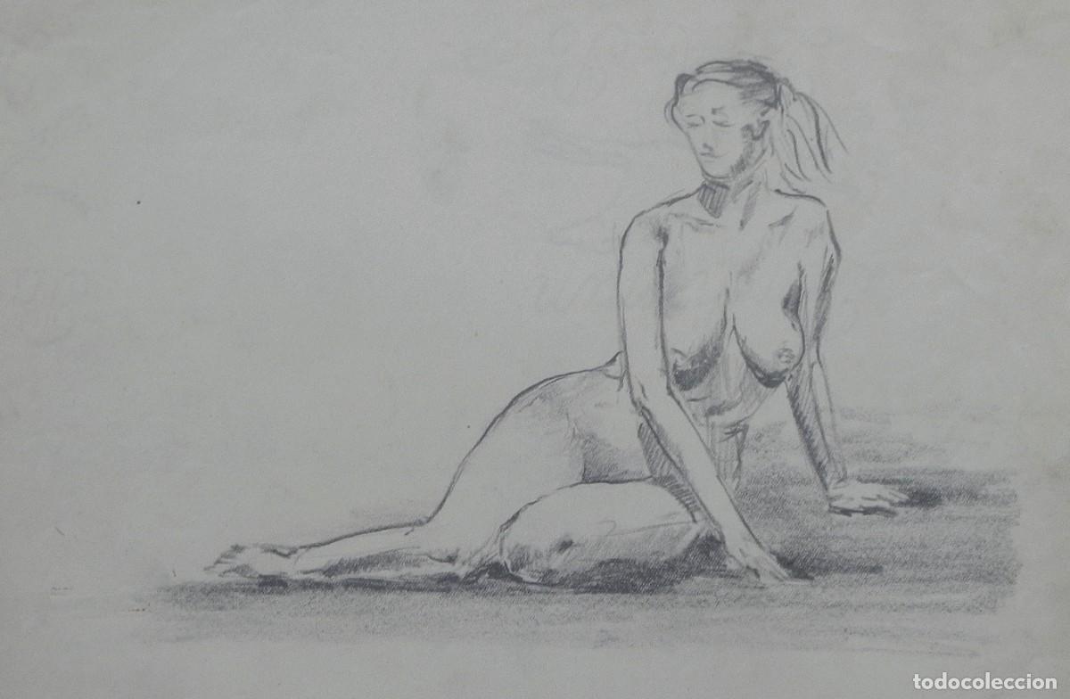 Arte: Manuel Vicente Mora. Carboncillo sobre papel. &rdquo;Desnudo femenino&rdquo;. Sin firmar. 31x22 cm.