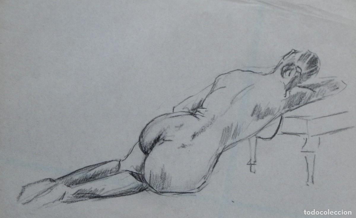 Arte: Manuel Vicente Mora. Carboncillo sobre papel. &rdquo;Desnudo femenino&rdquo;. Sin firmar. 31x22 cm.