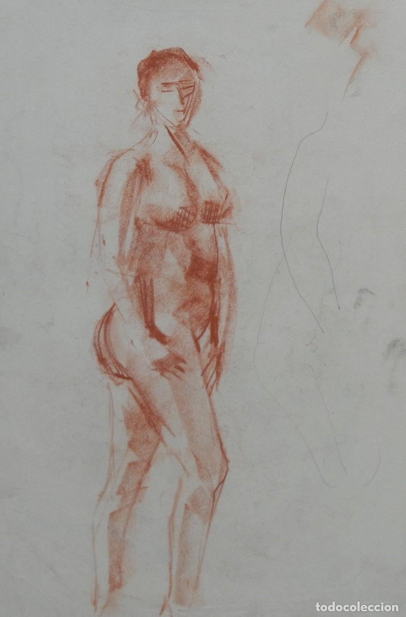Arte: Manuel Vicente Mora. Carboncillo sobre papel. &rdquo;Desnudo femenino&rdquo;. Sin firmar. 31x22 cm.