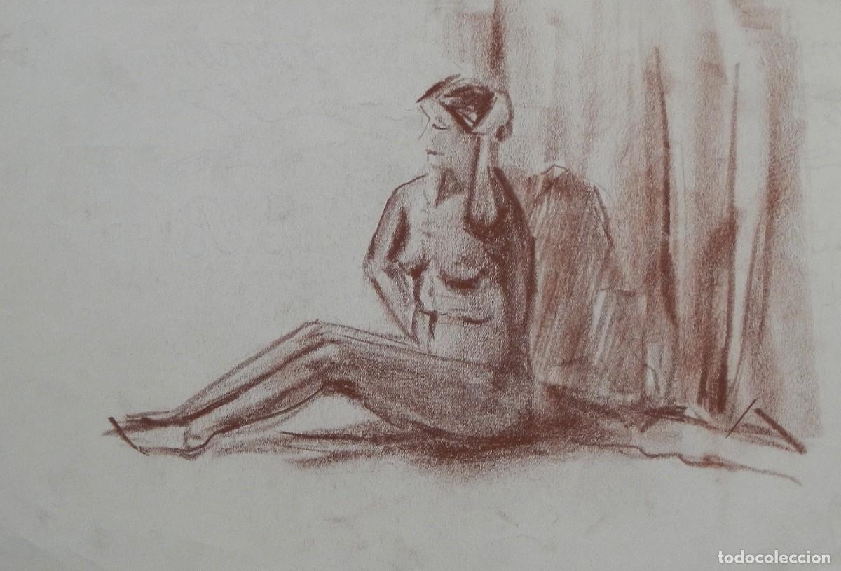 Arte: Manuel Vicente Mora. Carboncillo sobre papel. &rdquo;Desnudo femenino&rdquo;. Sin firmar. 31x22 cm.