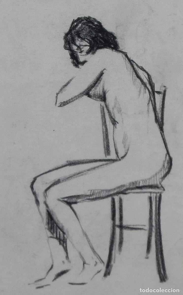 Arte: Manuel Vicente Mora. Carboncillo sobre papel. &rdquo;Desnudo femenino&rdquo;. Sin firmar. 31x22 cm.
