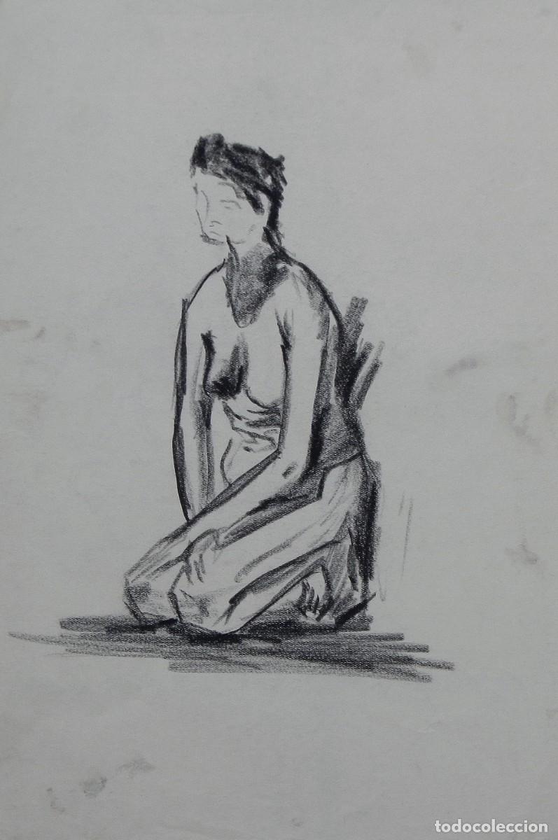 Arte: Manuel Vicente Mora. Carboncillo sobre papel. &rdquo;Desnudo femenino&rdquo;. Sin firmar. 31x22 cm.