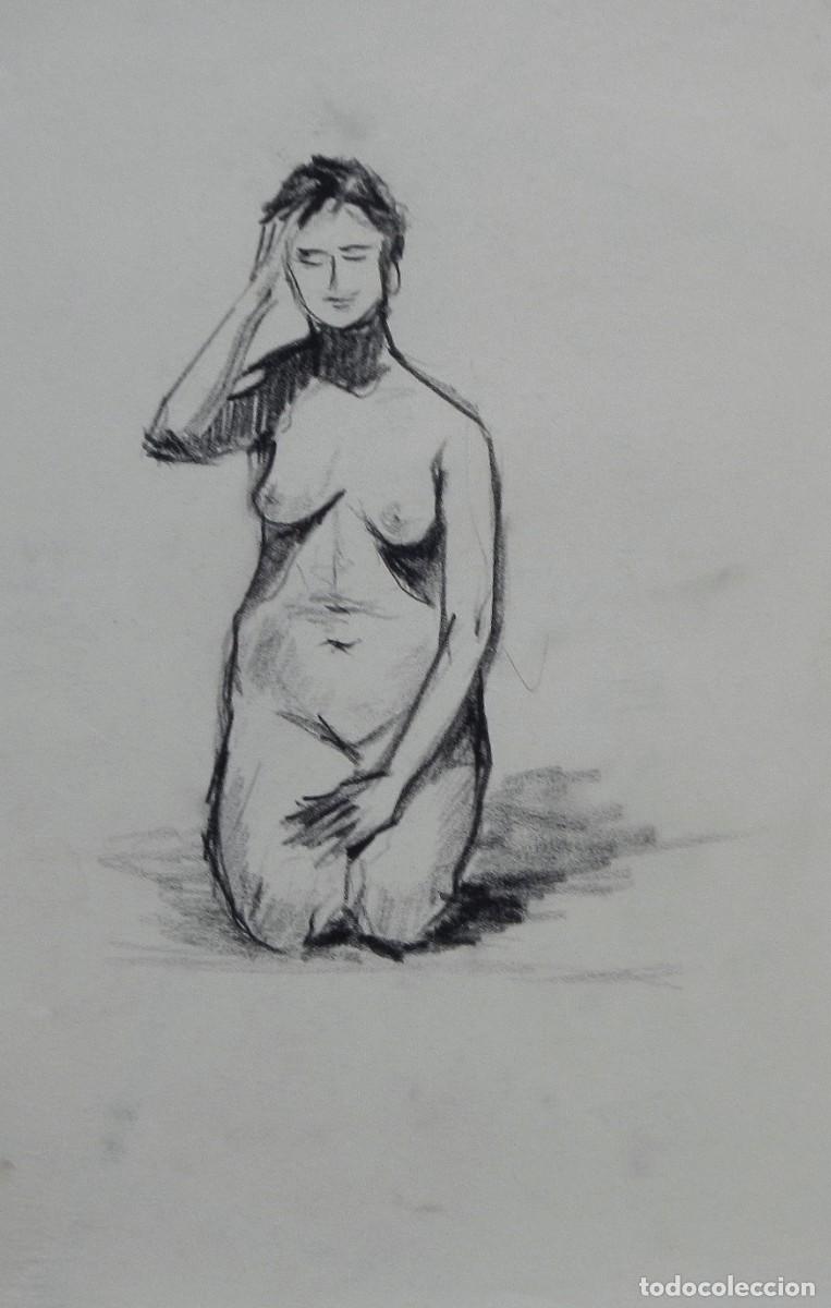 Arte: Manuel Vicente Mora. Carboncillo sobre papel. &rdquo;Desnudo femenino&rdquo;. Sin firmar. 31x22 cm.
