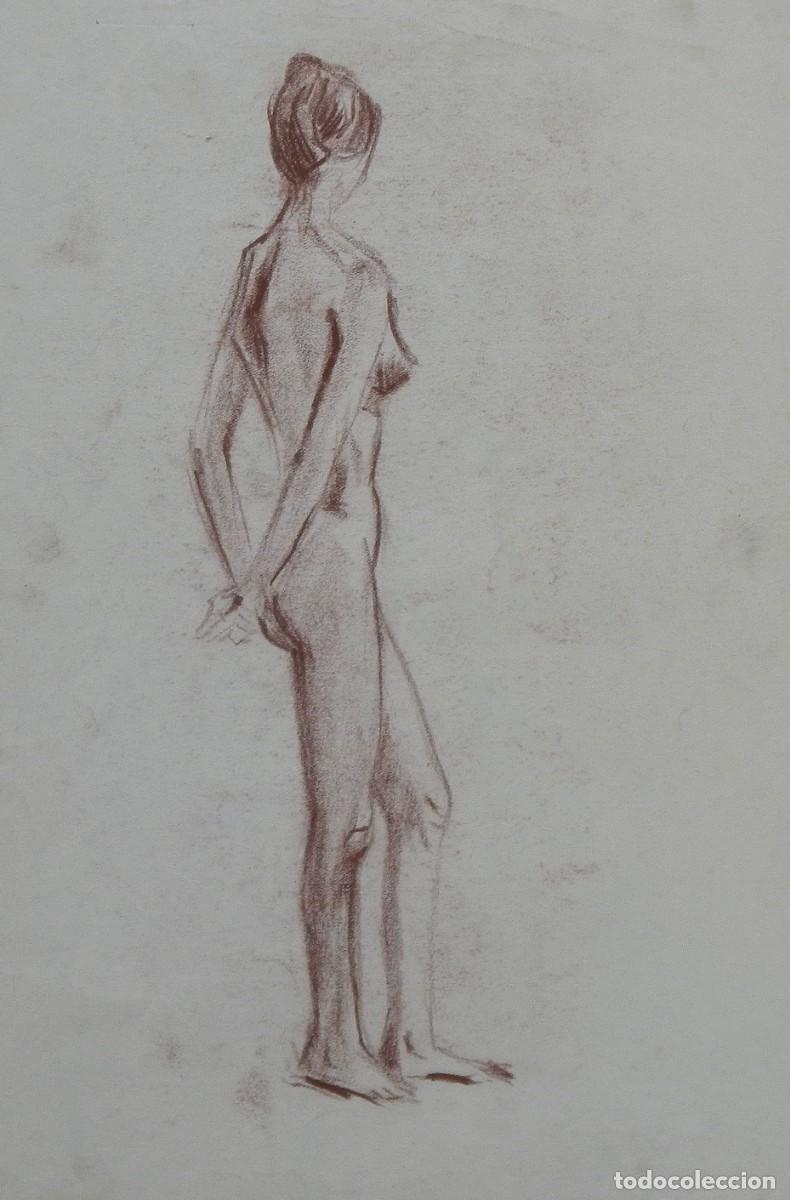 Arte: Manuel Vicente Mora. Carboncillo sobre papel. &rdquo;Desnudo femenino&rdquo;. Sin firmar. 31x22 cm.