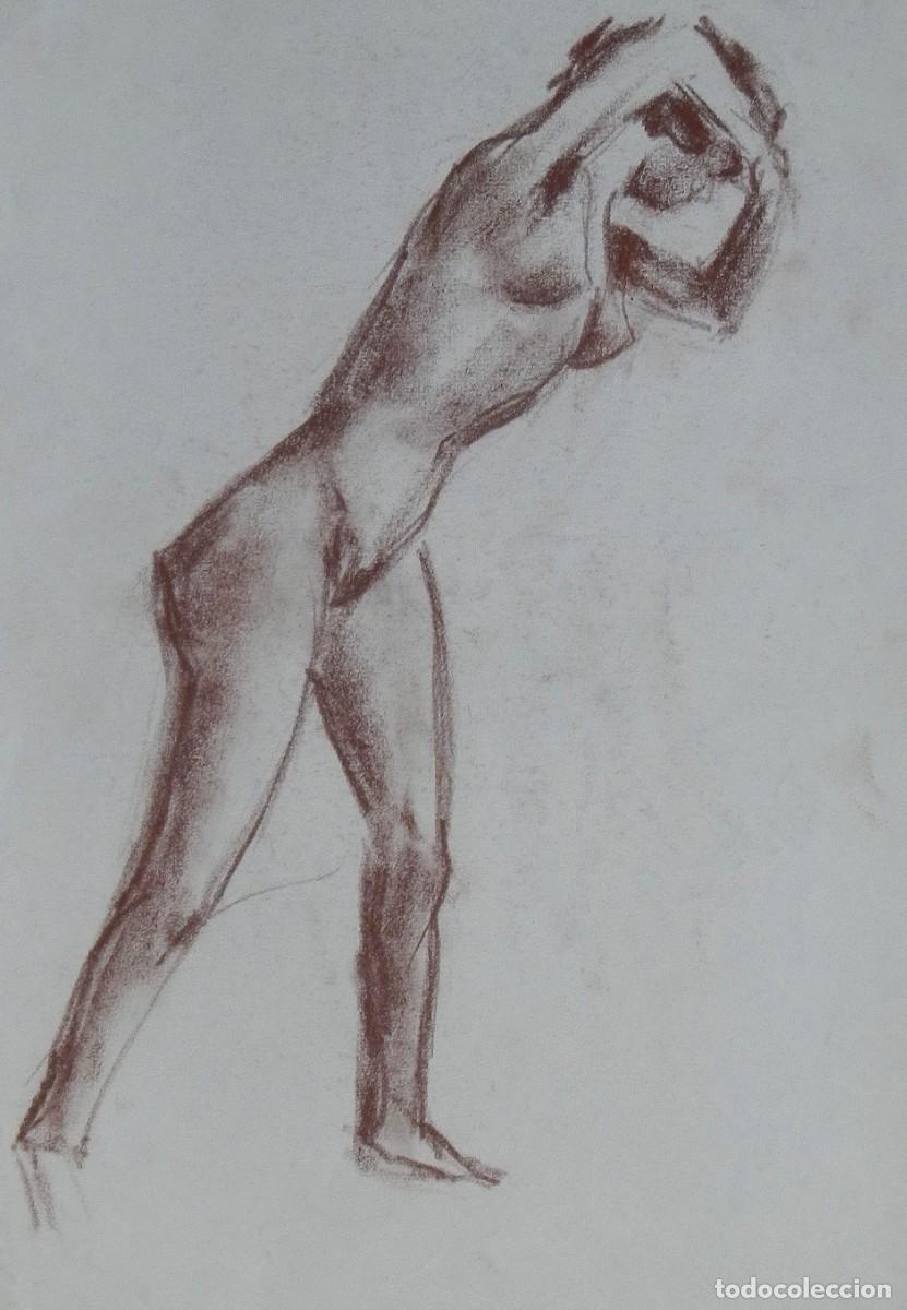 Arte: Manuel Vicente Mora. Carboncillo sobre papel. &rdquo;Desnudo femenino&rdquo;. Sin firmar. 31x22 cm.