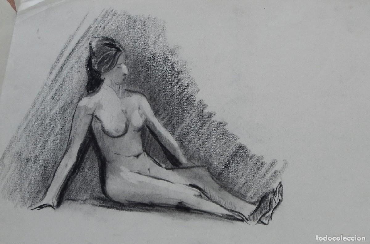 Arte: Manuel Vicente Mora. Carboncillo sobre papel. &rdquo;Desnudo femenino&rdquo;. Sin firmar. 31x22 cm.