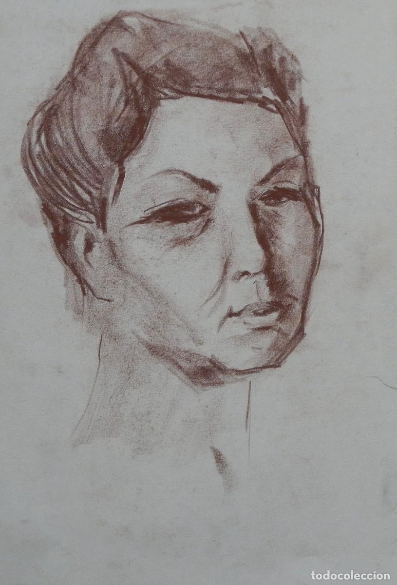 Arte: Manuel Vicente Mora. Carboncillo sobre papel. &rdquo;Retrato femenino&rdquo;. Sin firmar. 31x22 cm.
