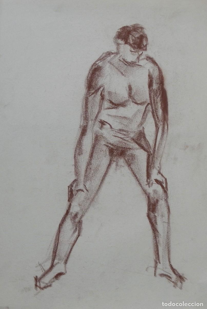 Arte: Manuel Vicente Mora. Carboncillo sobre papel. &rdquo;Desnudo masculino&rdquo;. Sin firmar. 31x22 cm.
