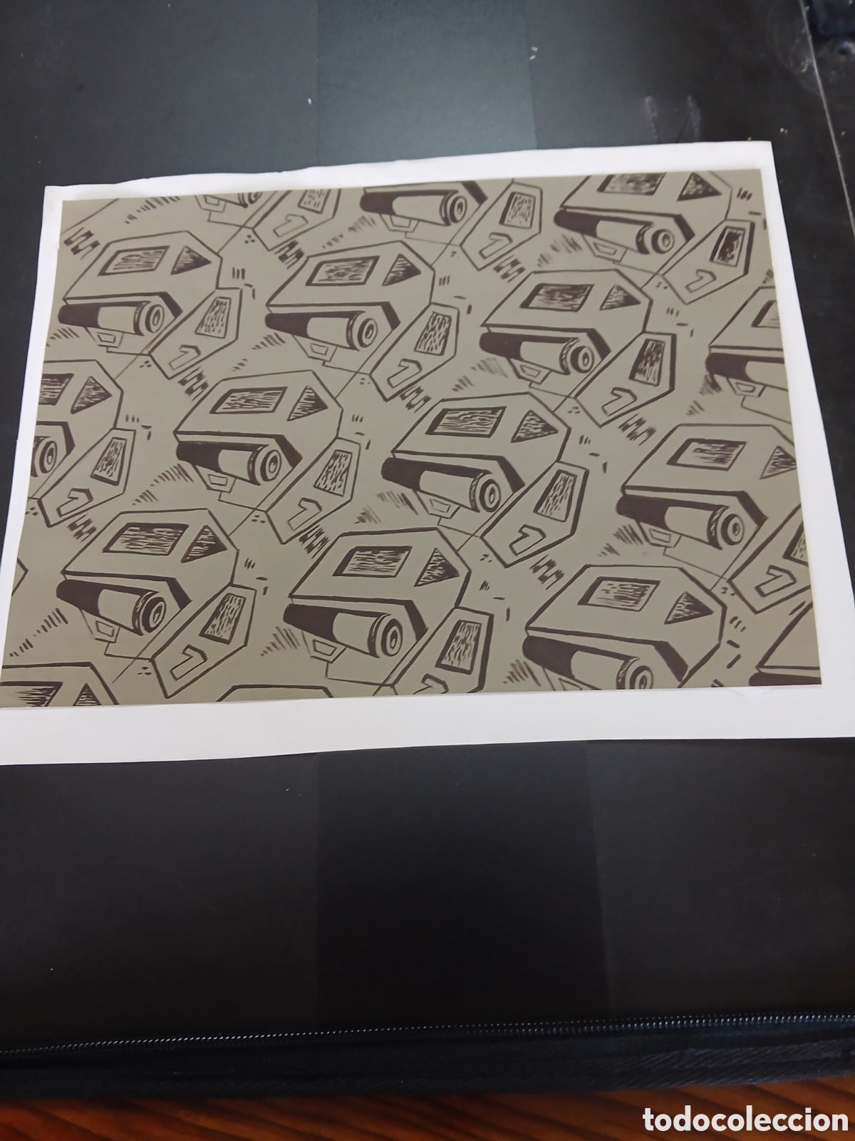 Arte: Dibujo original firmado por la parte de atras con sello