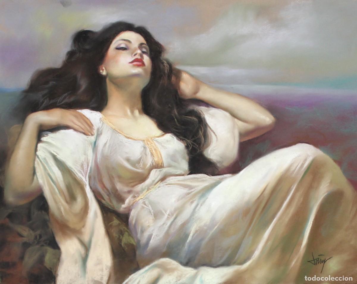 Arte: DOMINGO ALVAREZ GOMEZ (1942) DIBUJO A PASTEL. ENSO&Ntilde;ACION
