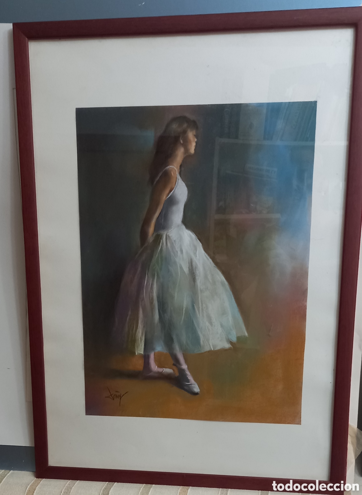 Arte: PASTEL ORIGINAL DE DOMINGO &Aacute;LVAREZ. BAILARINA DE BALLET CL&Aacute;SICO.
