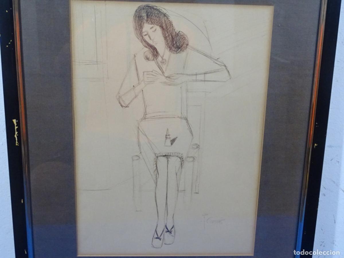 Arte: EXCELENTE DIBUJO CUBISTA A TINTA A&Ntilde;OS 50. JORDI CUROS.