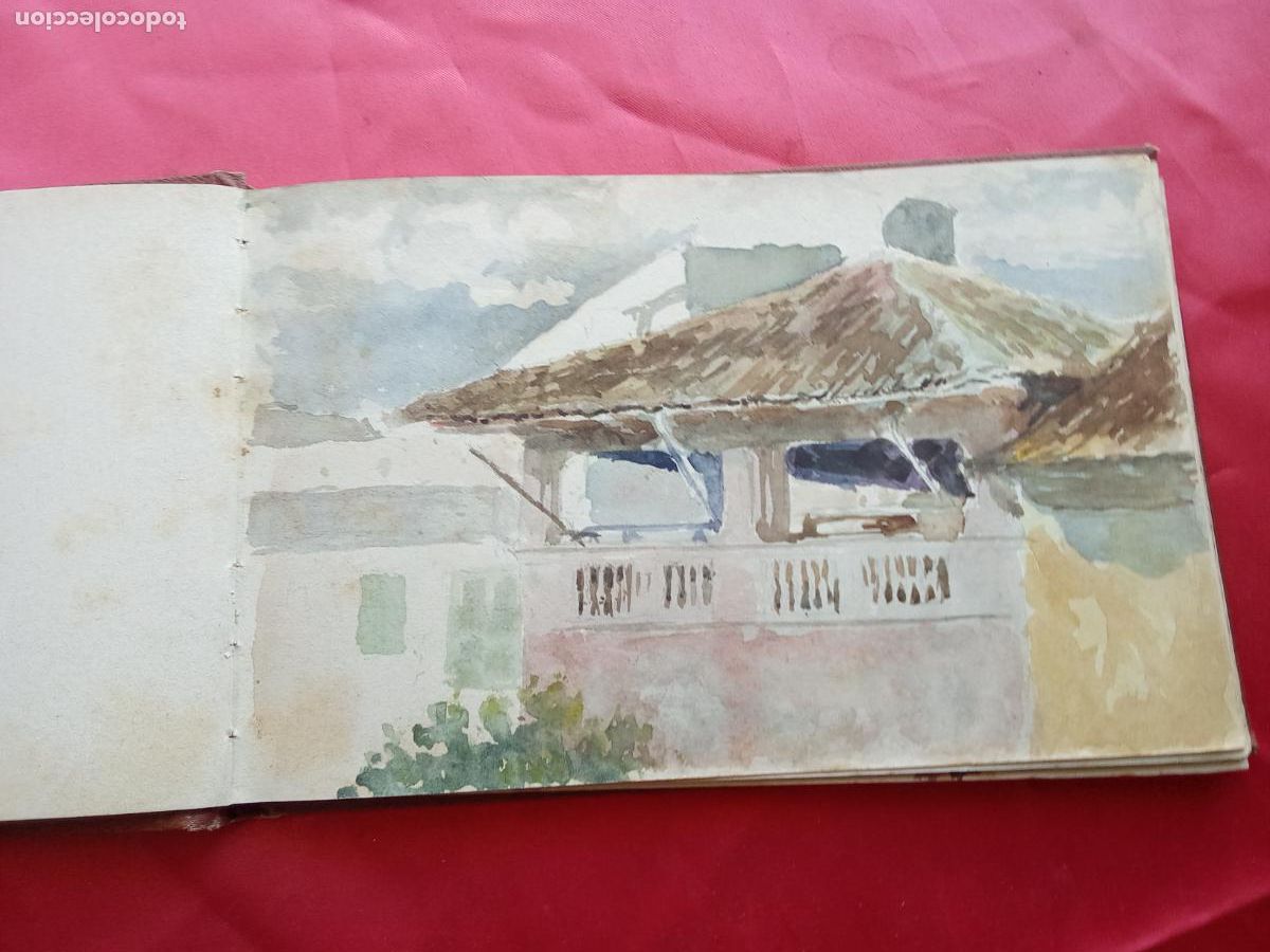 Arte: Cuaderno dibujo Titto Citadini. Acuarela. &eacute;poca Sorolla. Original 1915-1930, Mallorca. Caj.-Ni.