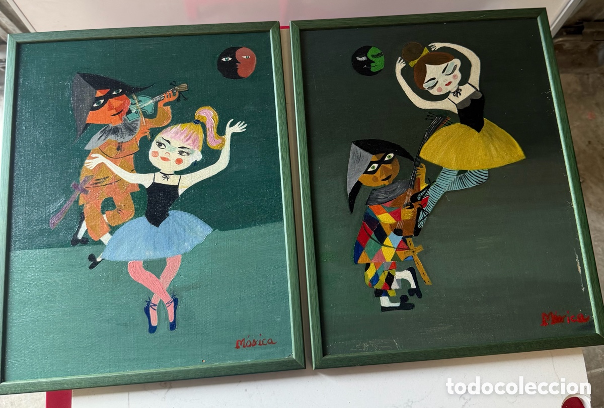 Arte: Pareja de &oacute;leos Arlequ&iacute;n y Ballet