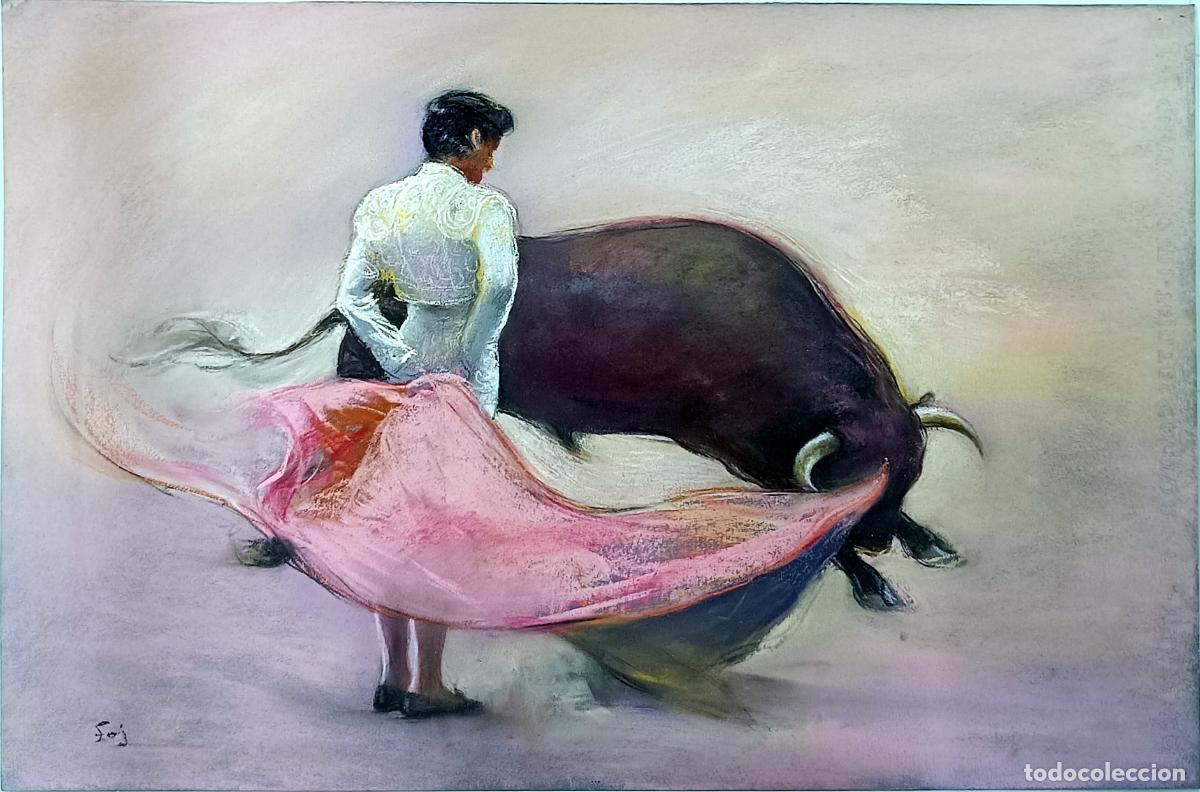 Arte: Pastel de torero y res de Enric Montserrat Foj. 50 x 33 cm